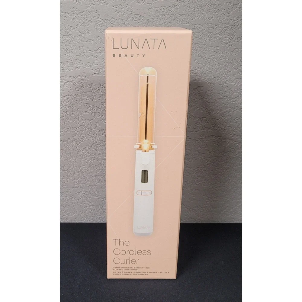 Lunata Beauty The Cordless Curler 32mm Convertible Curling Iron Wand White Read